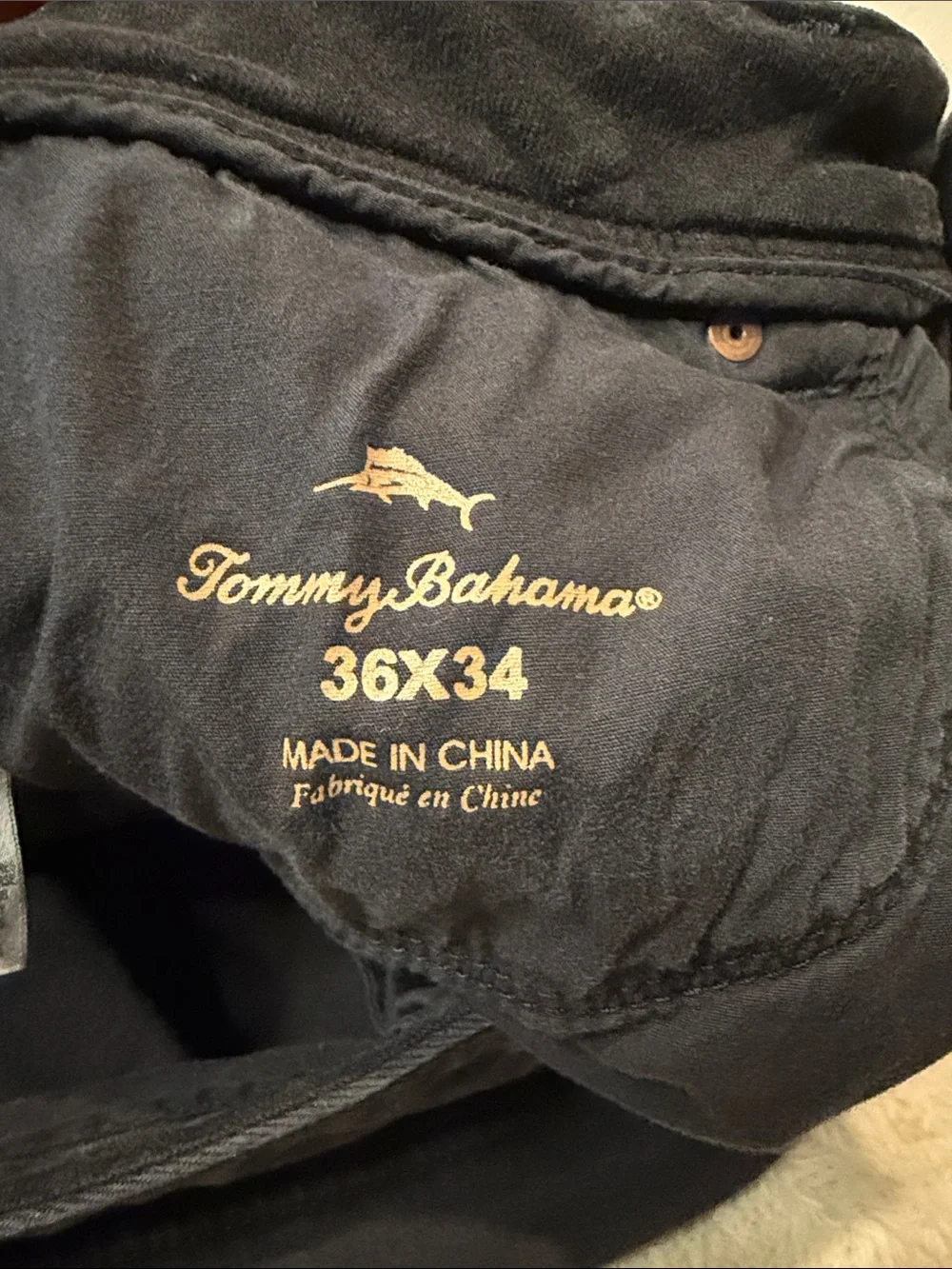 Tommy Bahama Black Straight Leg Relaxed Fit Jeans Size 36x34